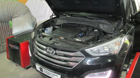 Чип-тюнинг Hyundai Santa Fe 2.2d AT 197hp 2012 года выпуска